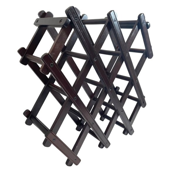 Vintage Expandable Wooden Magazine Rack / Organizer In Dark Wood Finish - Picture 3 of 11